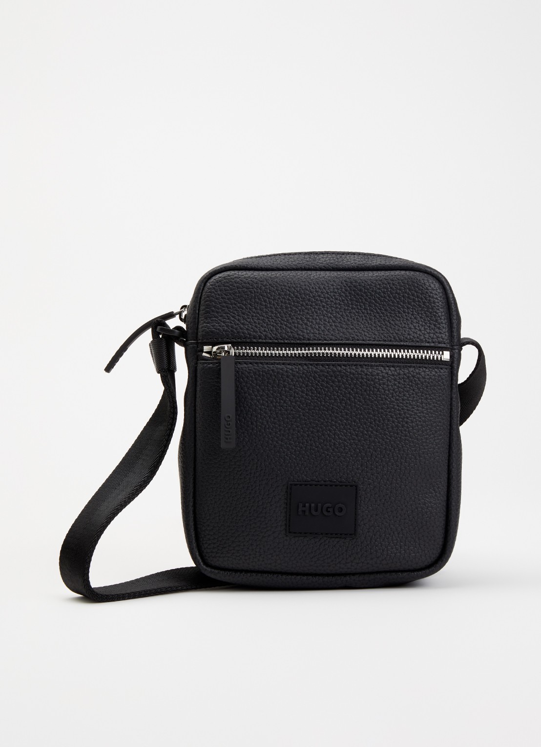 HUGO Ethon crossbodytas met logo en verstelbare schouderriem - voorkant black-001 / zwart