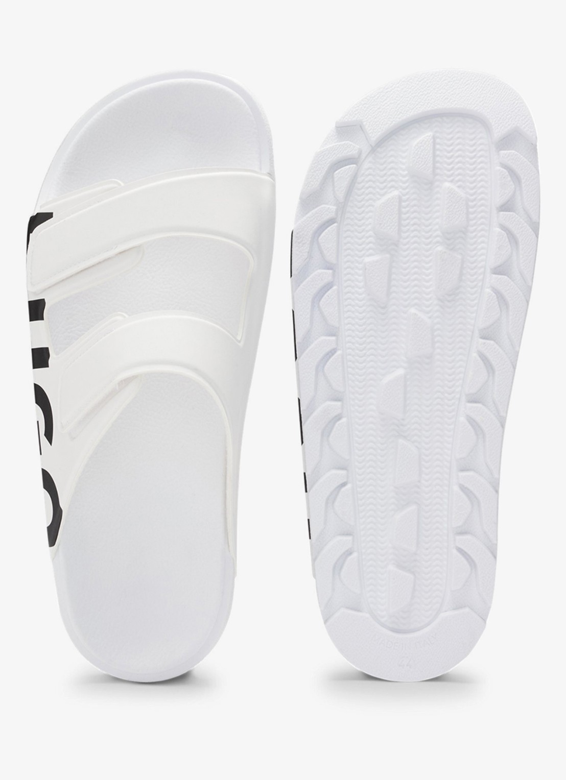 HUGO Evander slipper met logo - achterkant 5 white-100 / wit