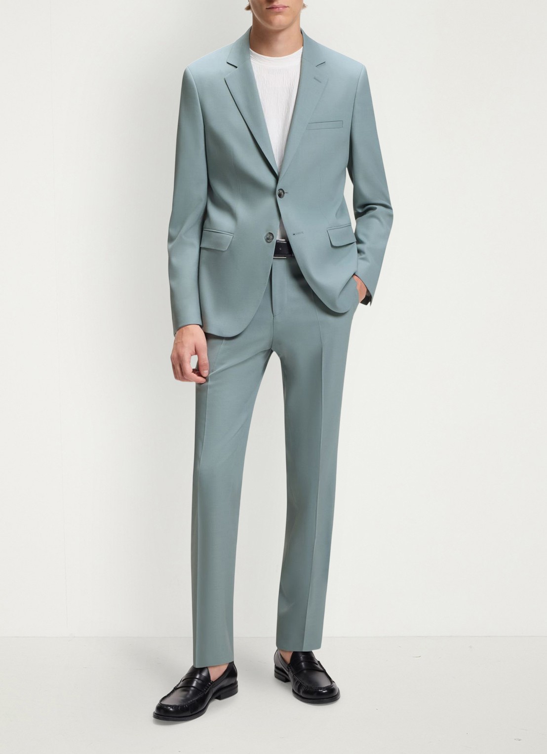 HUGO Extra slim-fit tweedelig pak van stretchmateriaal - detail 2 open grey-074 / grijs