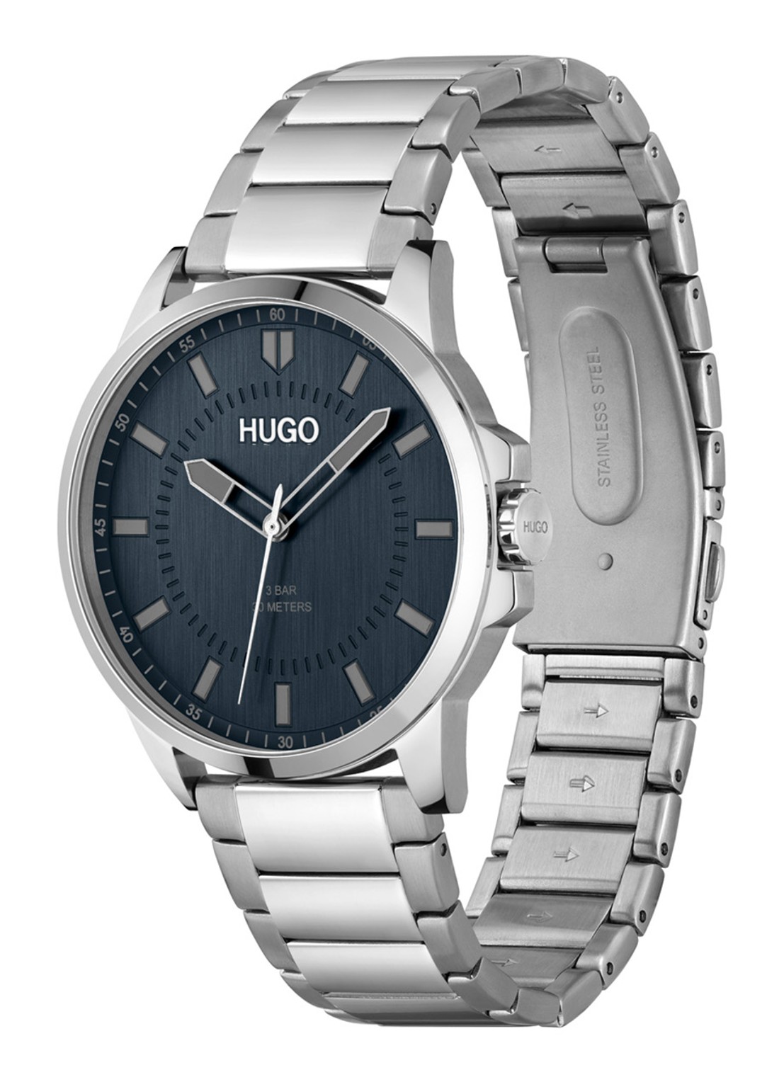 HUGO First horloge HU1530186 - detail zilver