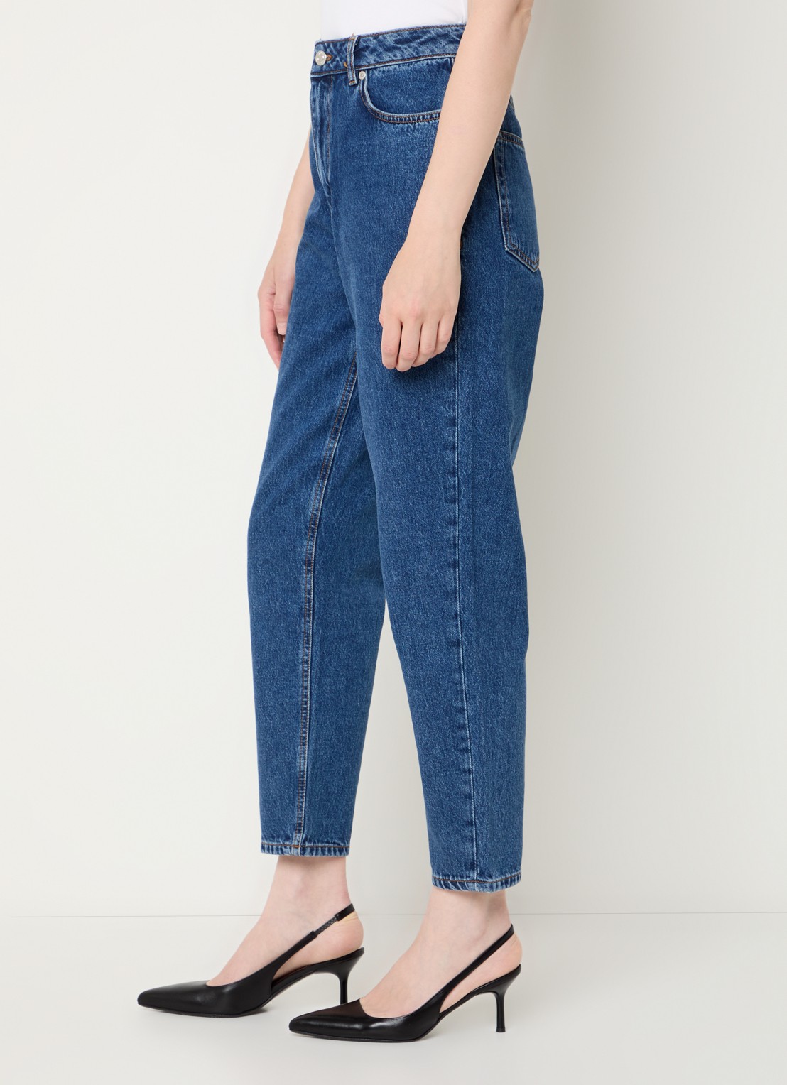 HUGO Garlene high waist cropped straight leg jeans met donkere wassing - detail 5 indigo