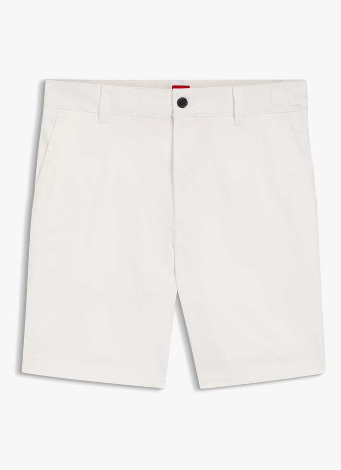 HUGO Genar261S slim fit korte broek met stretch - voorkant 4 natural-102 / wit
