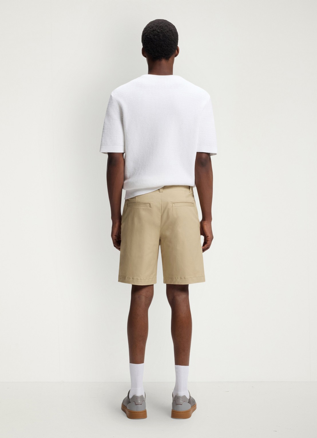 HUGO Genar261S slim fit korte broek met stretch - achterkant medium beige-269 / beige
