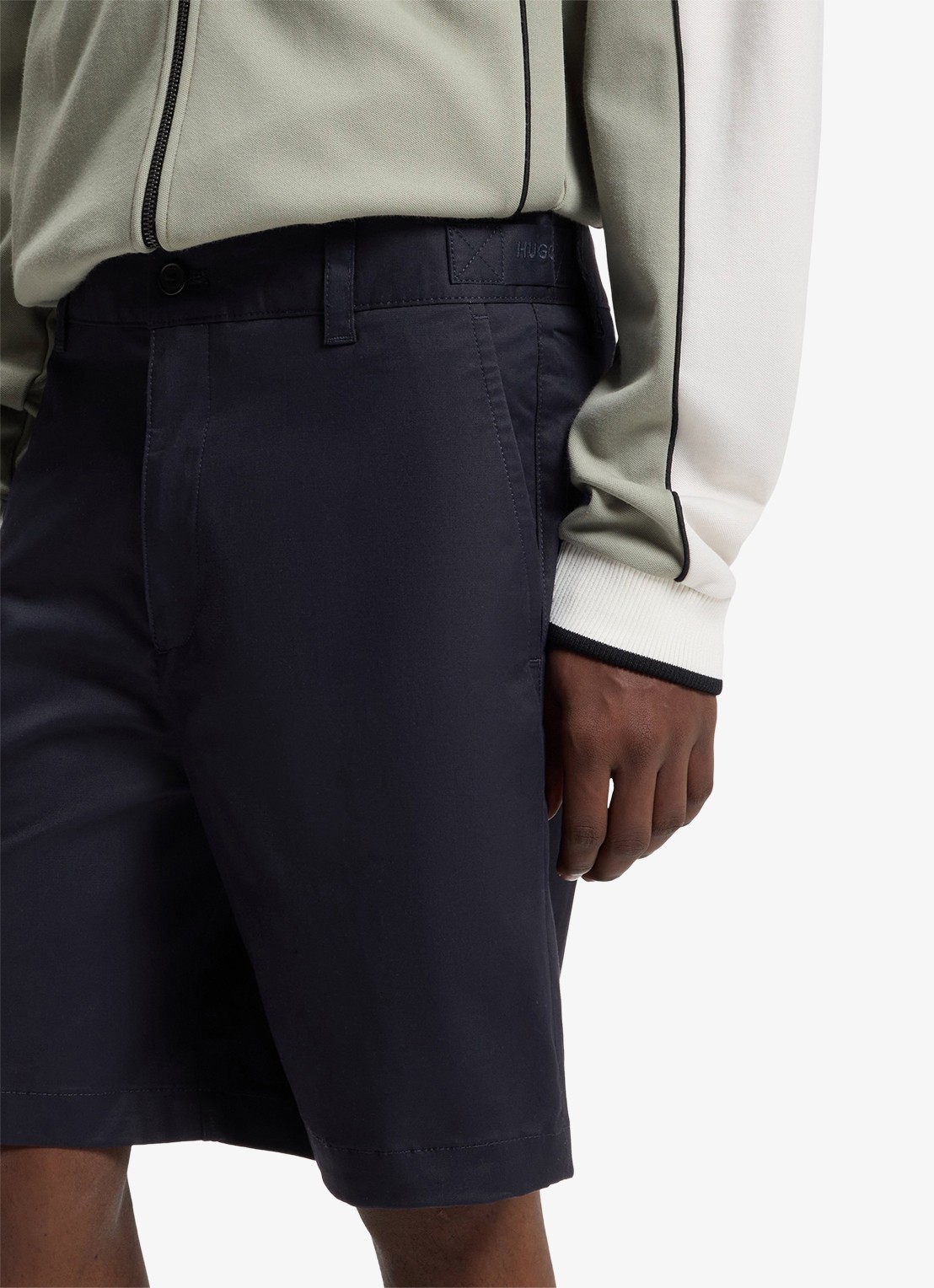 HUGO Genar261S slim fit korte broek met stretch - detail 5 dark blue-405 / blauw