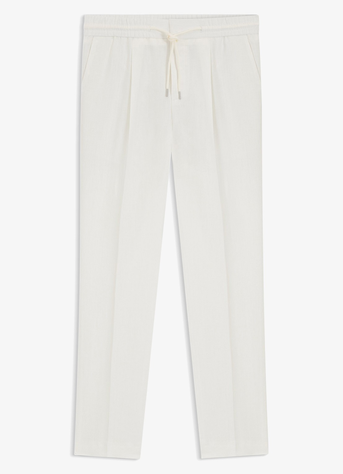 HUGO Getlin251F3 tapered fit pantalon in katoenblend - voorkant natural-102 / wit