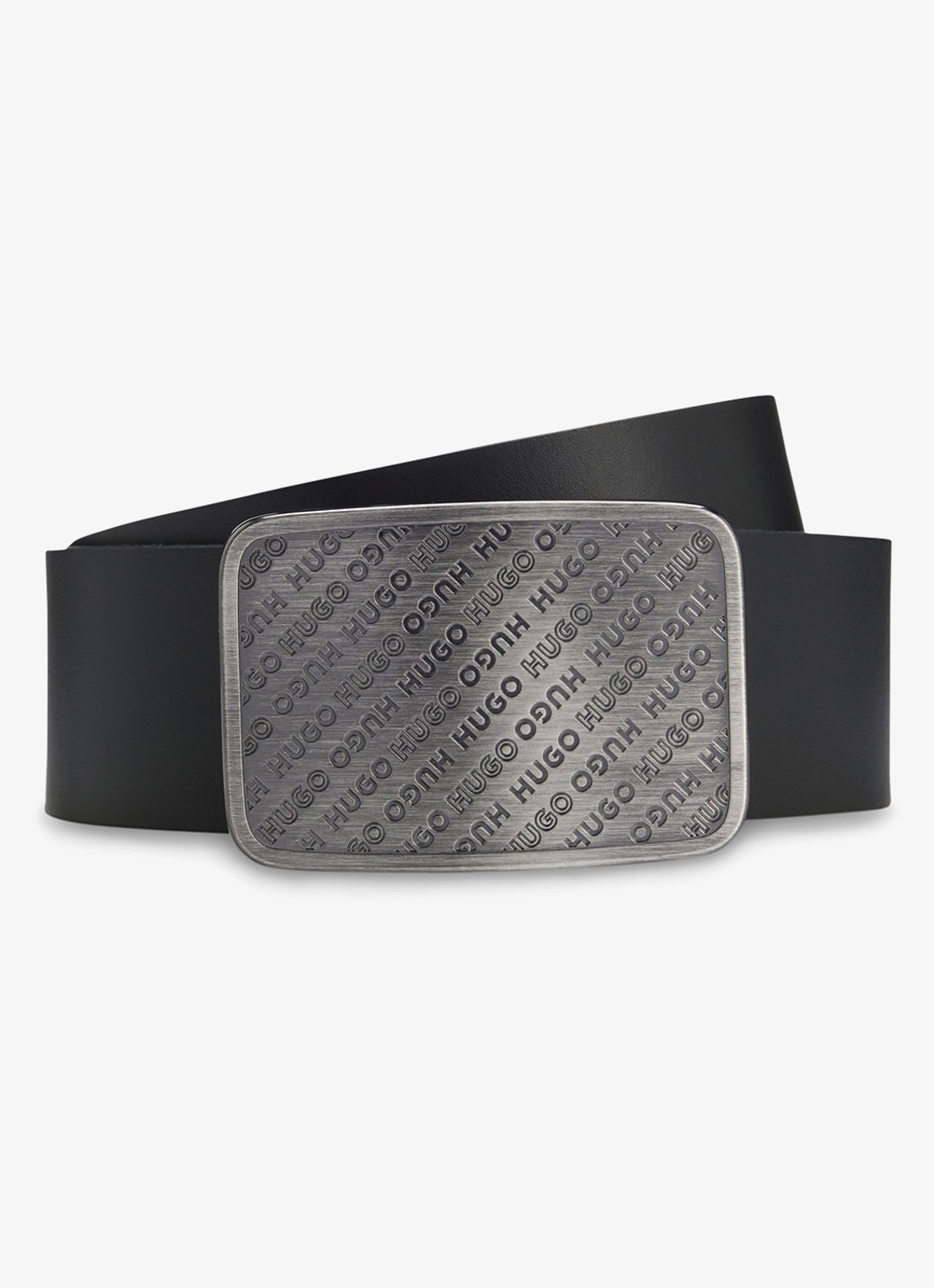 HUGO Giacob_Sz40 riem met logo - voorkant black-002 / zwart