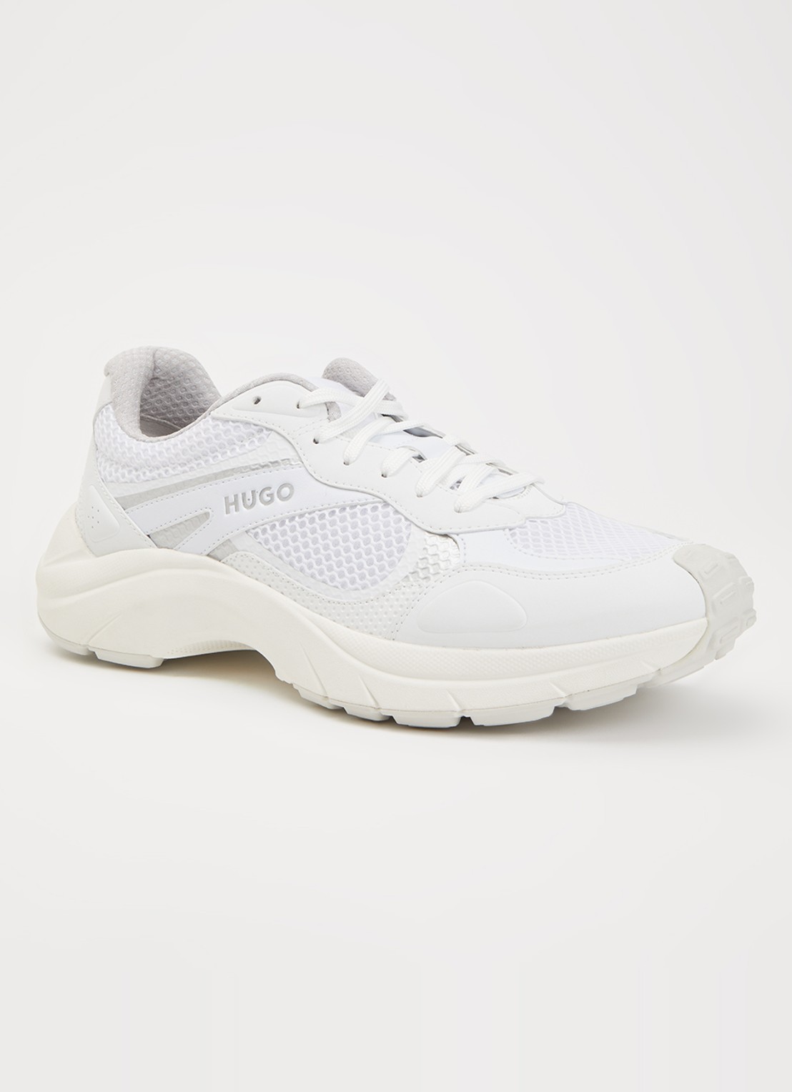 HUGO Go2 sneaker met mesh details - voorkant 2 wit