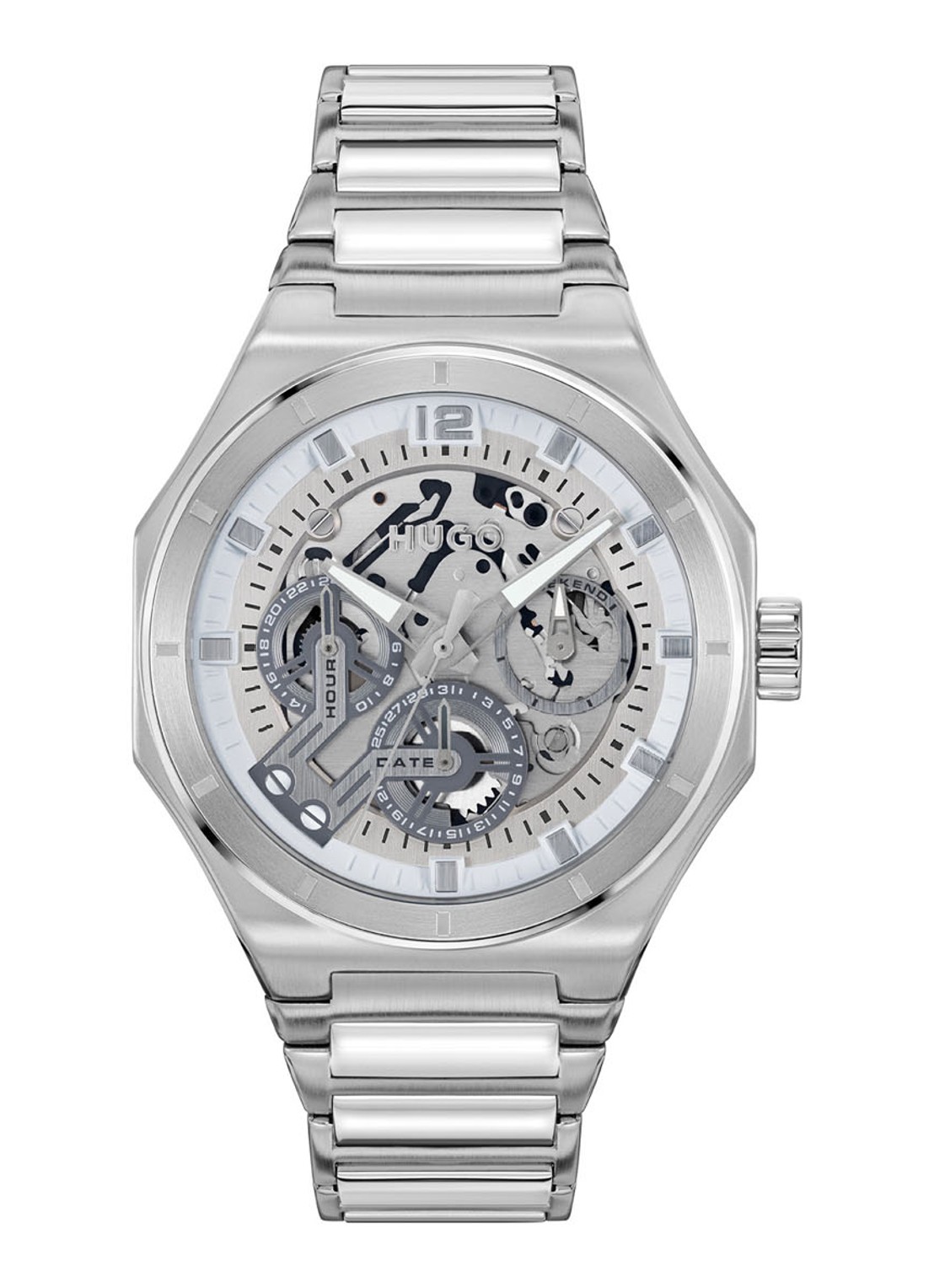 HUGO #Grail Skeleton horloge HU1530377 - voorkant 3 zilver