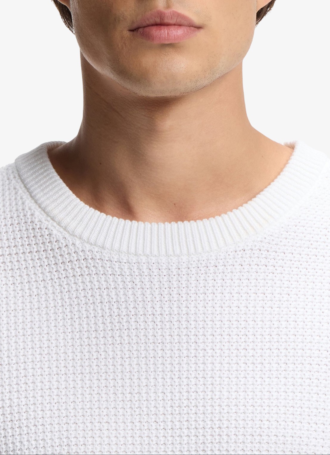 HUGO Grofgebreide trui met structuur - detail 3 creme