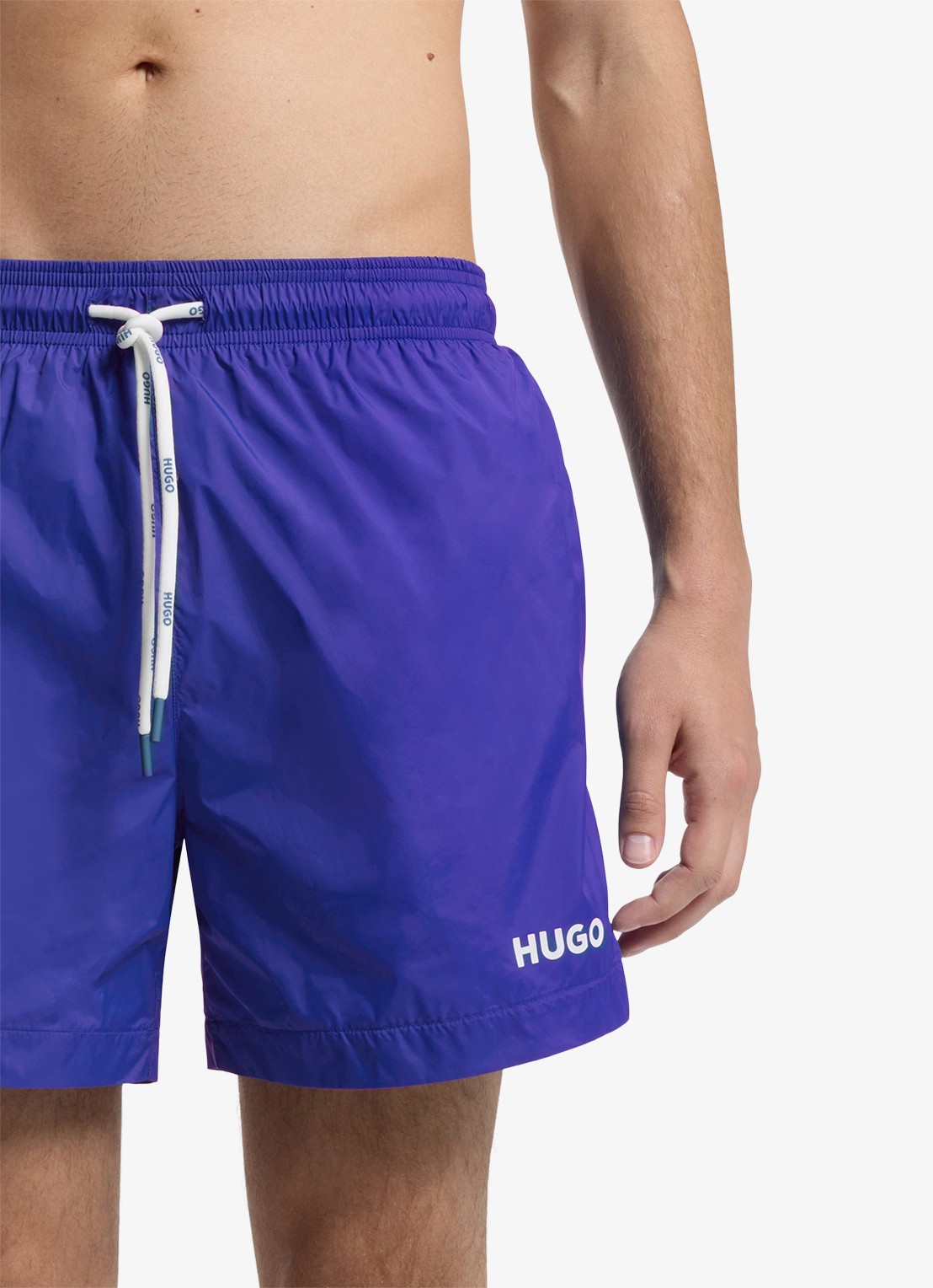 HUGO Haiti zwemshorts met logo  - detail 4 staalblauw