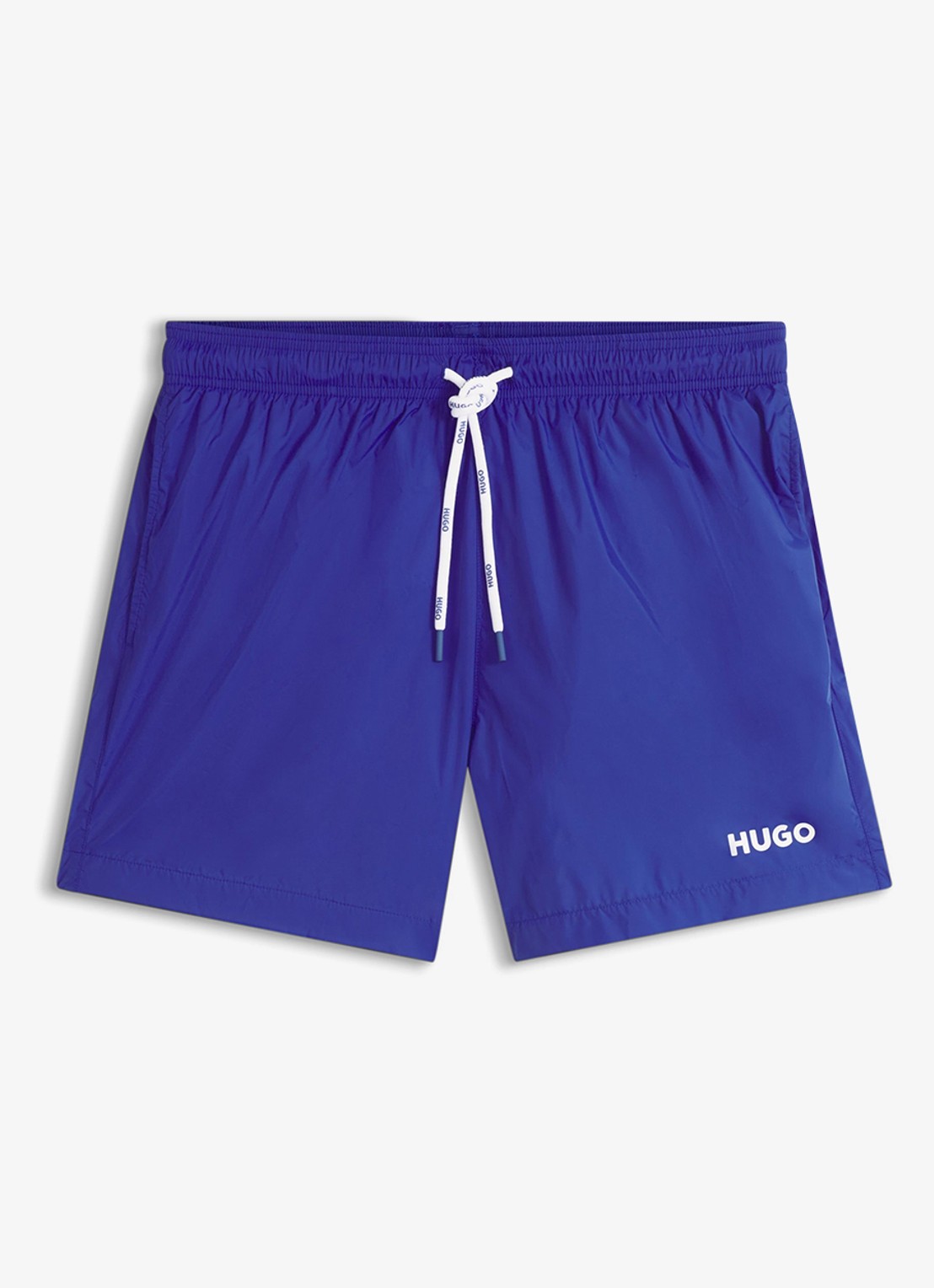 HUGO Haiti zwemshorts met logo  - voorkant staalblauw