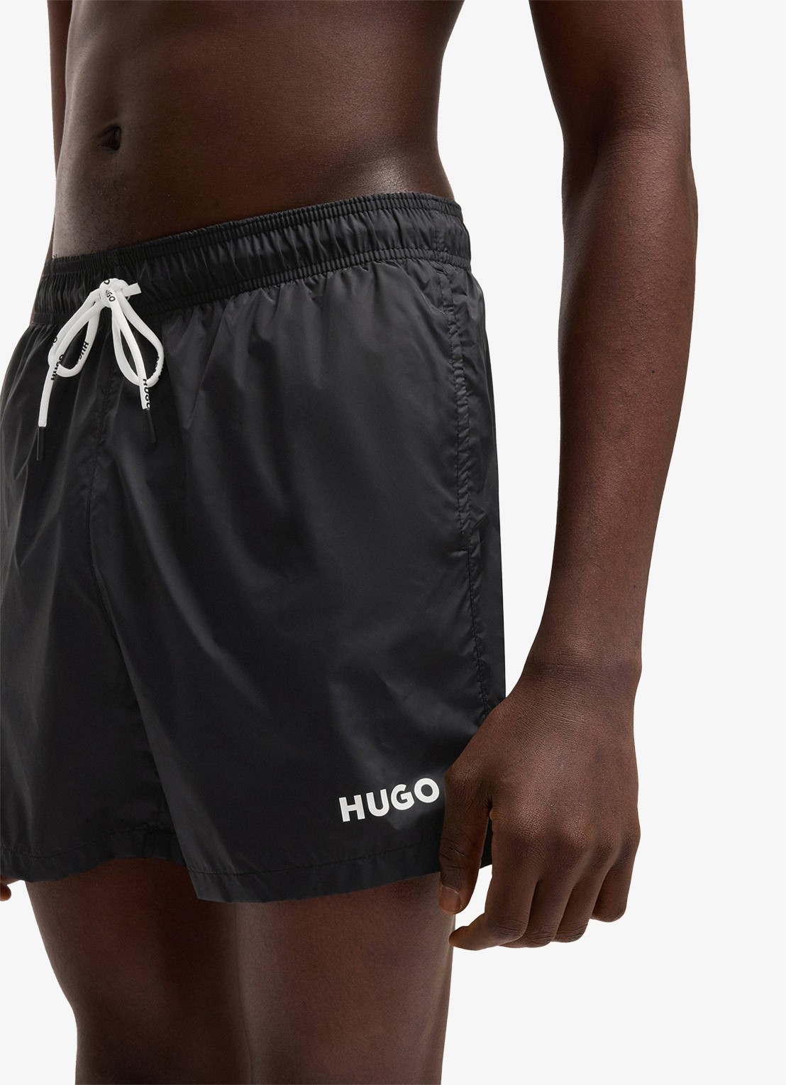 HUGO Haiti zwemshorts met logo  - detail 2 black-001 / zwart