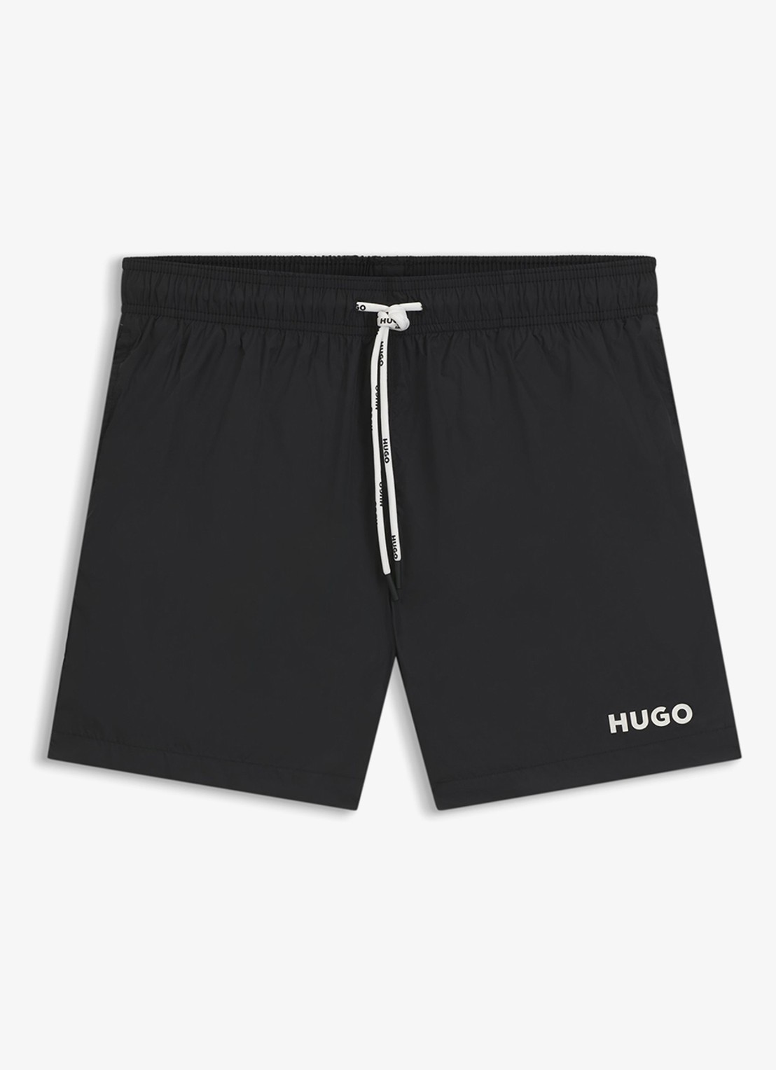 HUGO Haiti zwemshorts met logo  - voorkant 3 black-001 / zwart