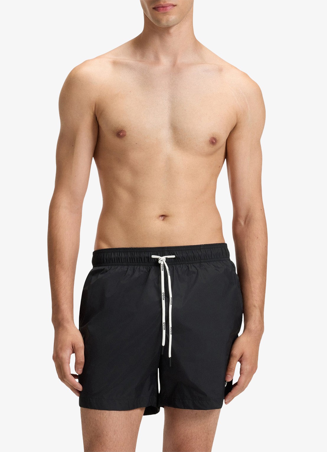 HUGO Haiti zwemshorts met logo  - detail 2 black-001 / zwart