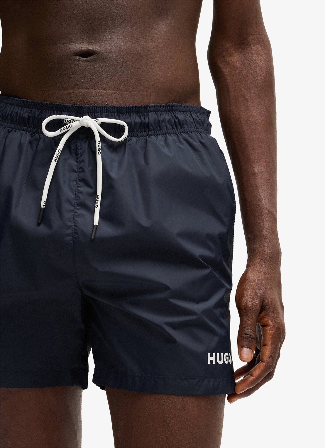 HUGO Haiti zwemshorts met logo  - detail dark blue-405 / blauw