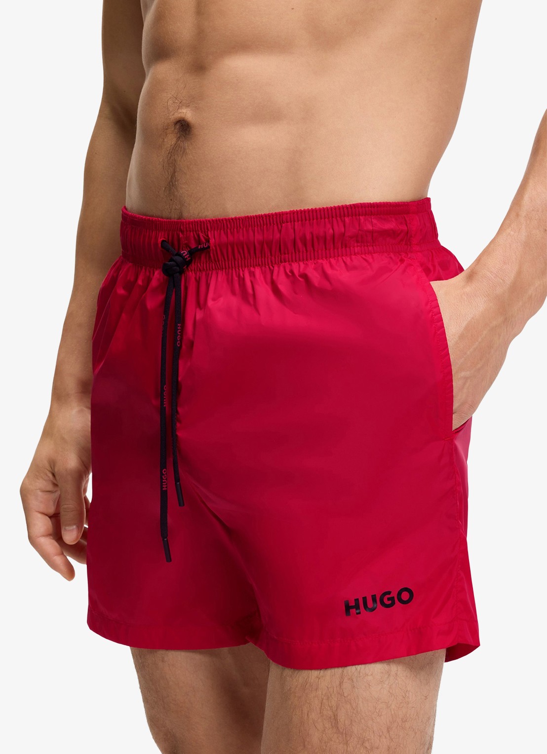 HUGO Haiti zwemshorts met logo  - detail 3 open pink-693 / roze