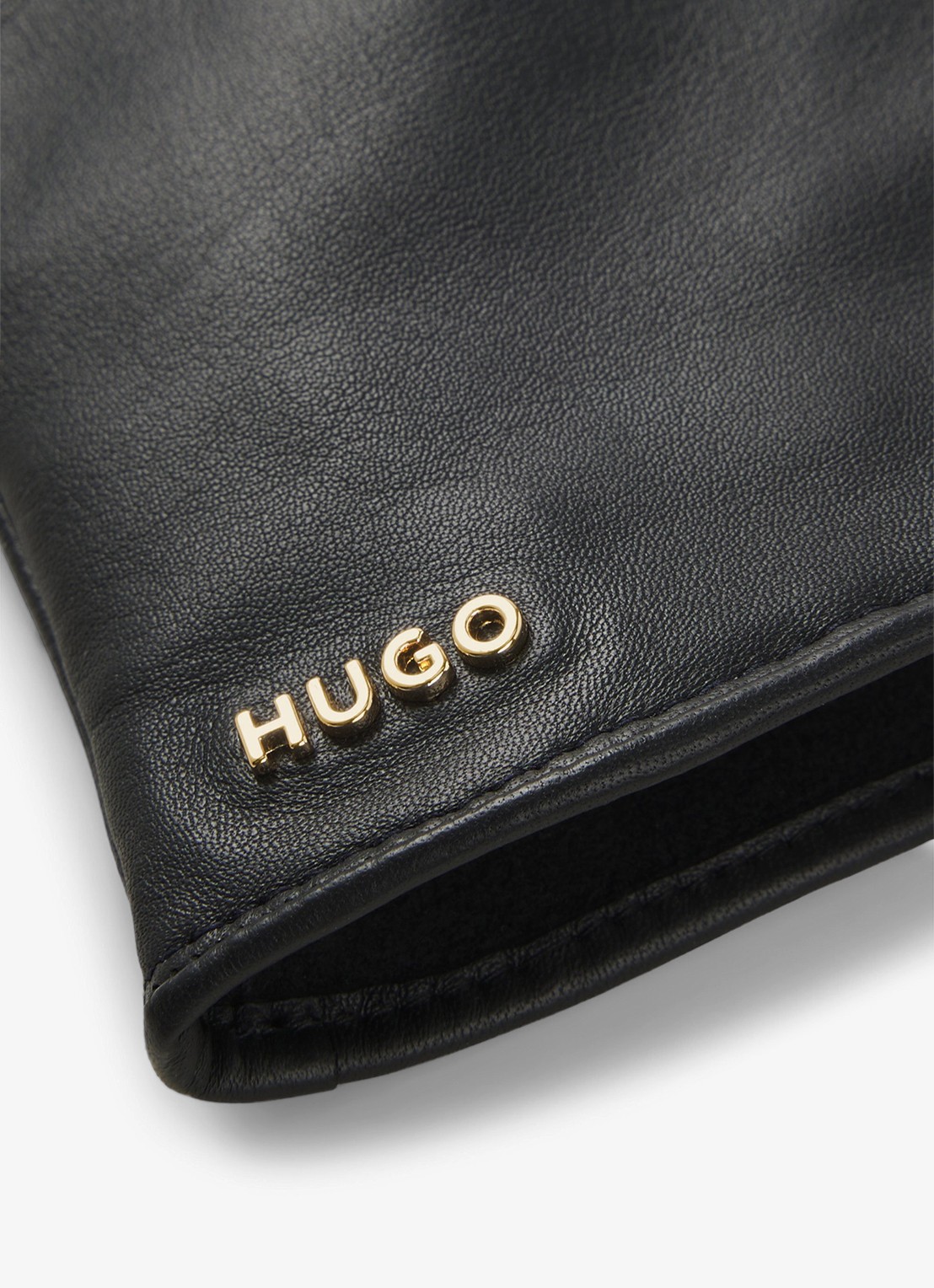 HUGO Handschoenen van leer - detail 3 zwart