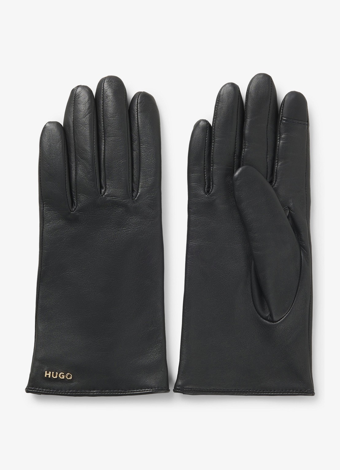 HUGO Handschoenen van leer - voorkant zwart