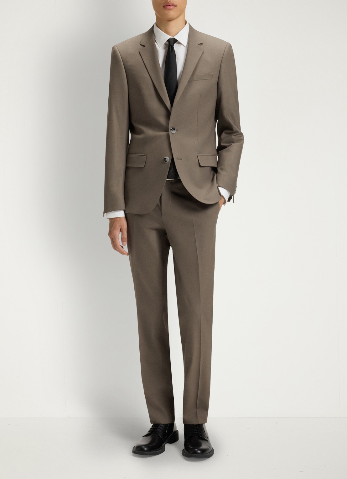 HUGO Henry/Getlin232X slim fit 2-delig pak in wolblend - detail 3 medium grey-032 / grijs
