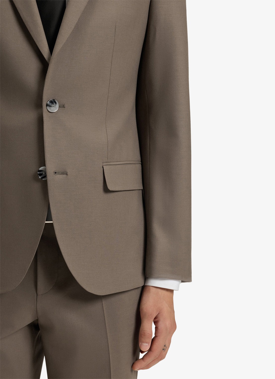 HUGO Henry/Getlin232X slim fit 2-delig pak in wolblend - detail 6 medium grey-032 / grijs