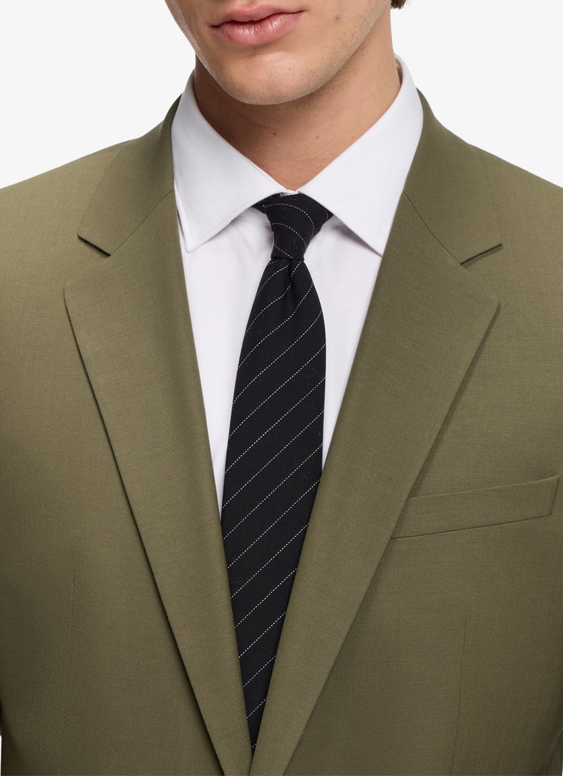 HUGO Henry/Getlin232X slim fit 2-delig pak in wolblend - detail 5 groen