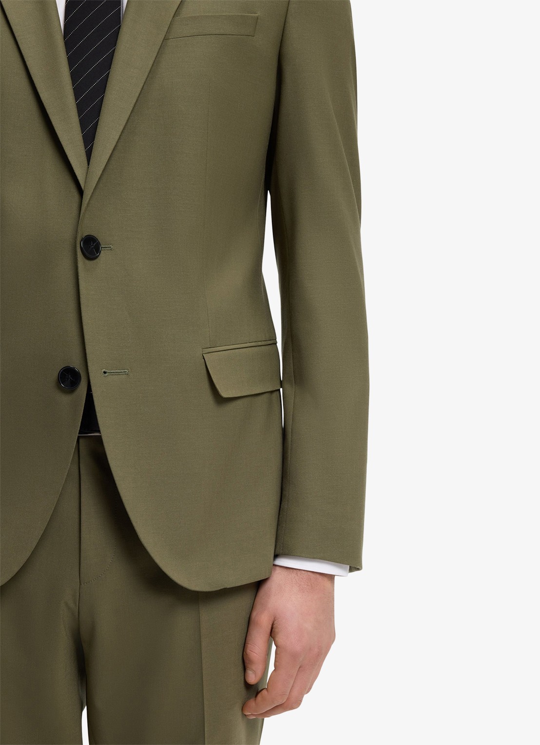 HUGO Henry/Getlin232X slim fit 2-delig pak in wolblend - detail 6 groen