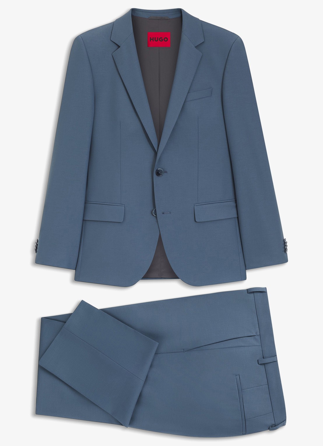 HUGO Henry/Getlin232X slim fit 2-delig pak in wolblend - voorkant 7 open blue-496