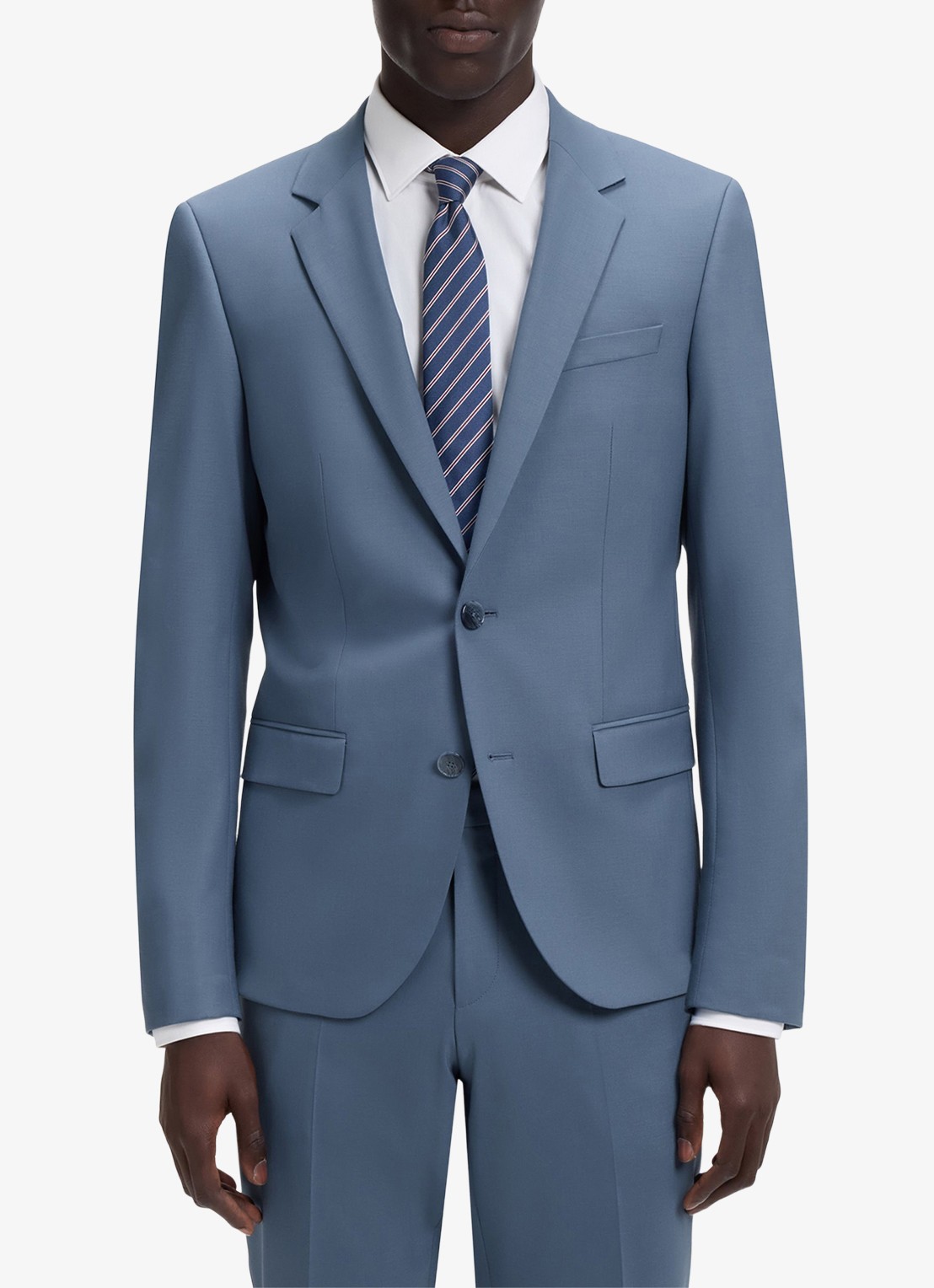 HUGO Henry/Getlin232X slim fit 2-delig pak in wolblend - voorkant 8 open blue-496