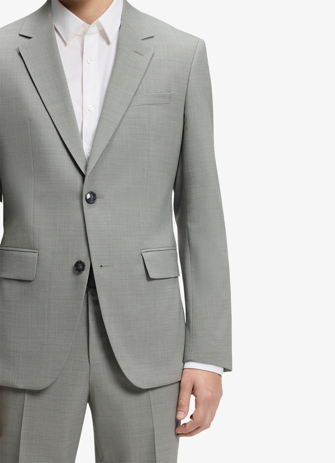 HUGO Henry-Getlin253X slim fit 2-delig pak in wolblend - detail 4 light/pastel green-337 / groen