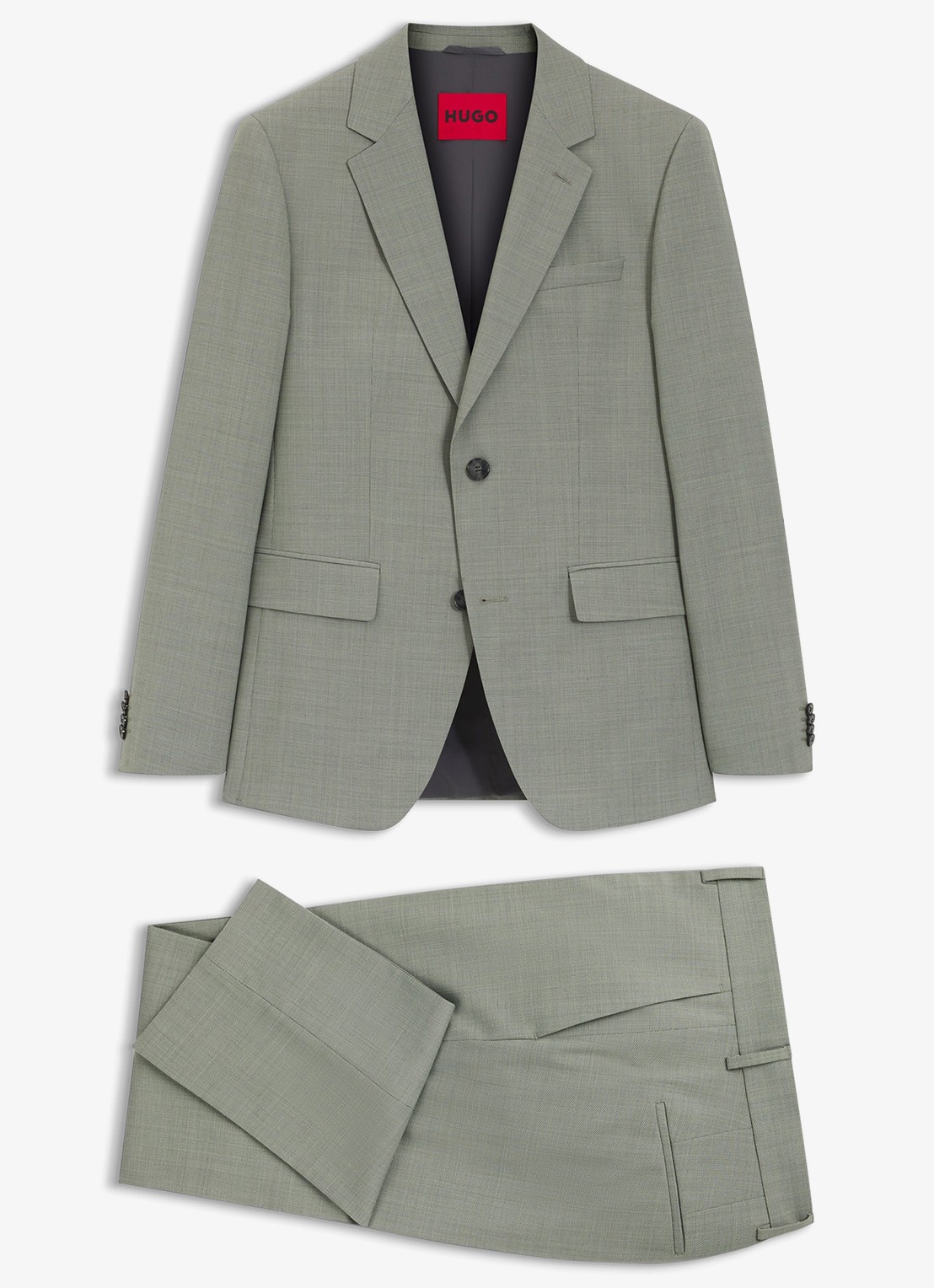 HUGO Henry-Getlin253X slim fit 2-delig pak in wolblend - voorkant 7 light/pastel green-337 / groen