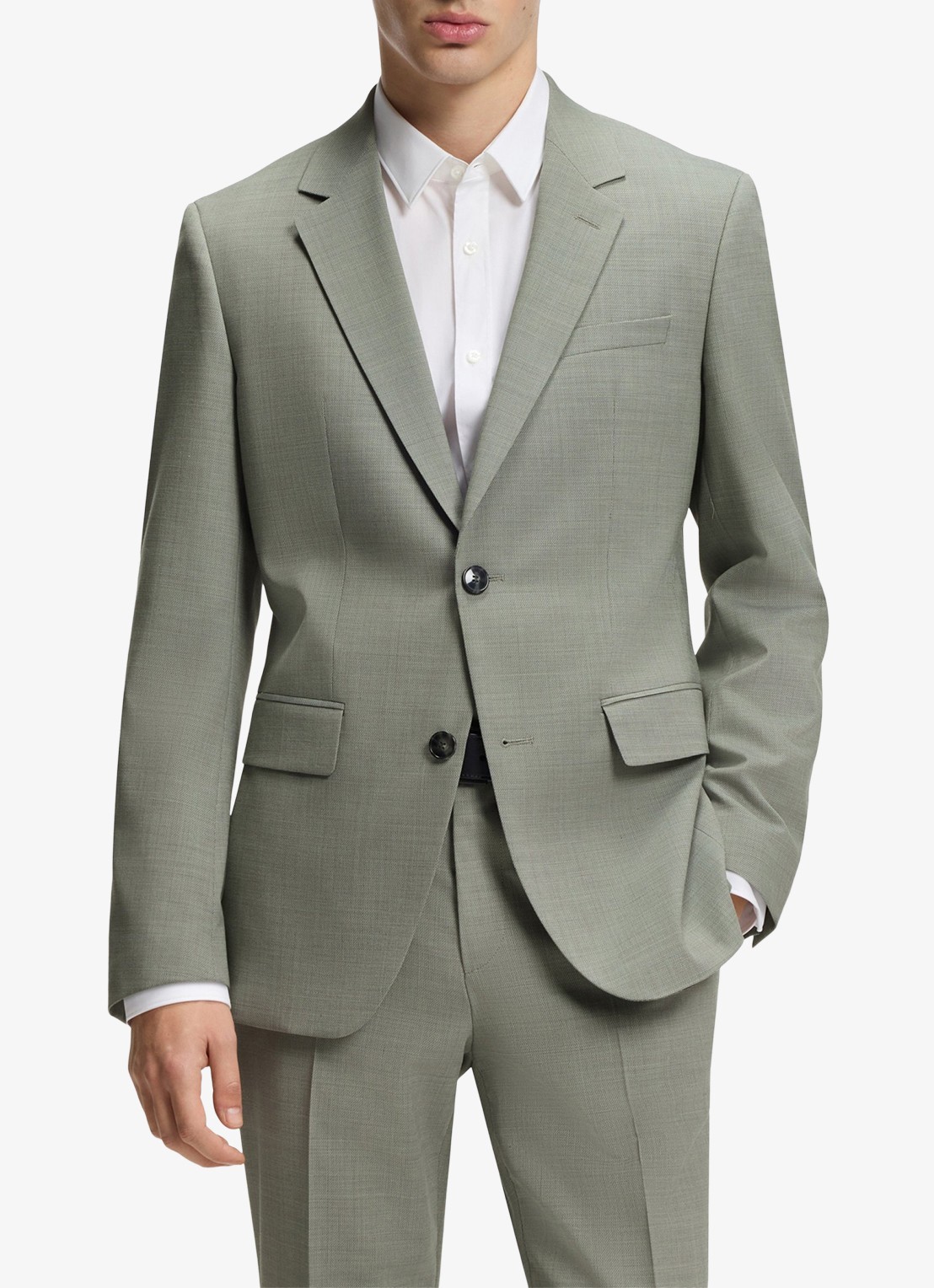 HUGO Henry-Getlin253X slim fit 2-delig pak in wolblend - voorkant 8 light/pastel green-337 / groen
