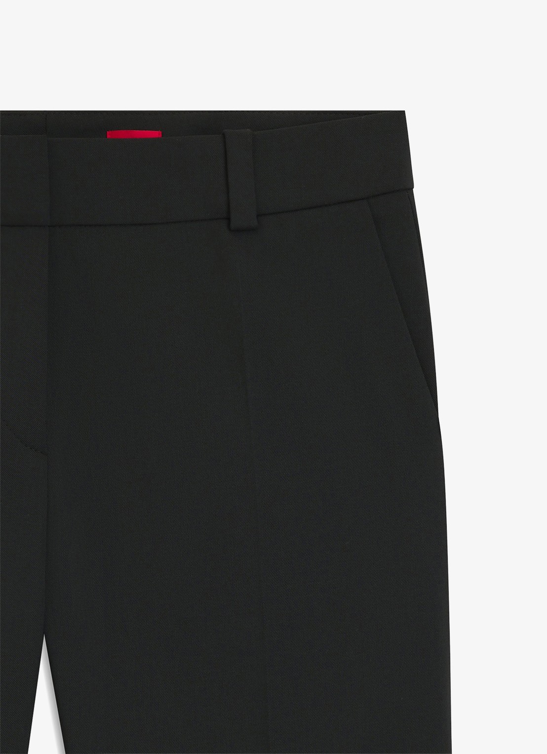 HUGO Hetana mid waist slim fit pantalon in wolblend met steekzakken - detail 4 zwart