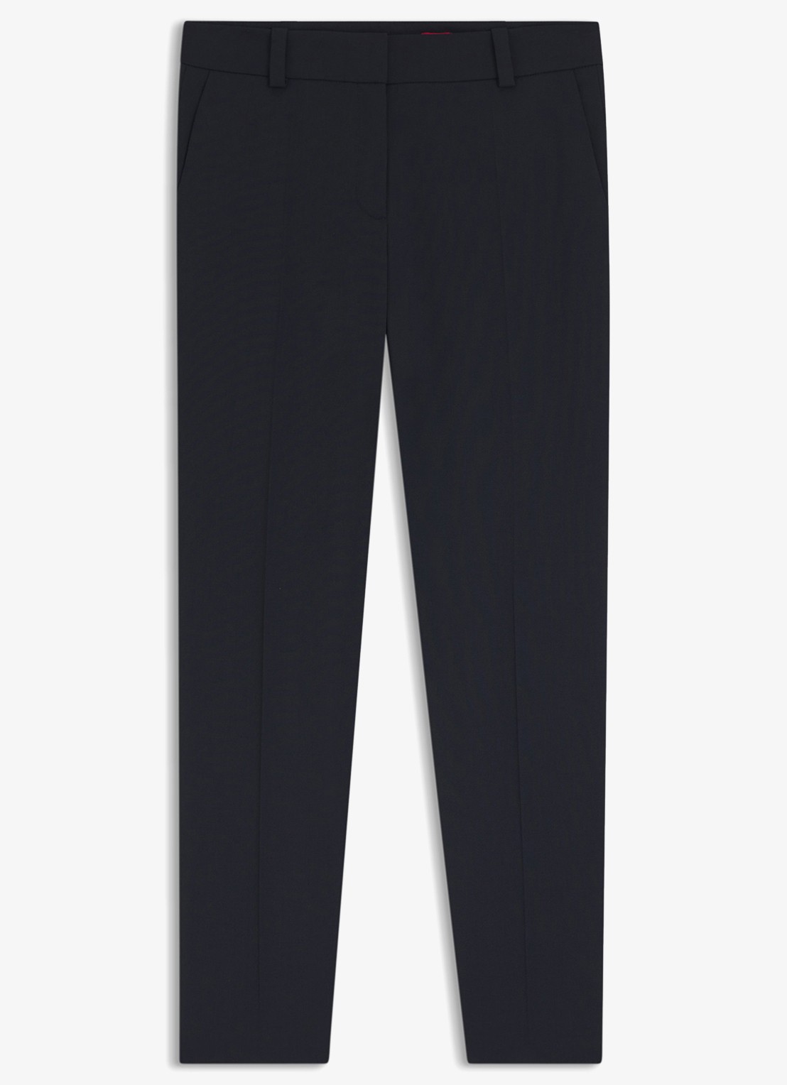 HUGO Hetana mid waist slim fit pantalon in wolblend met steekzakken - voorkant 5 donkerblauw