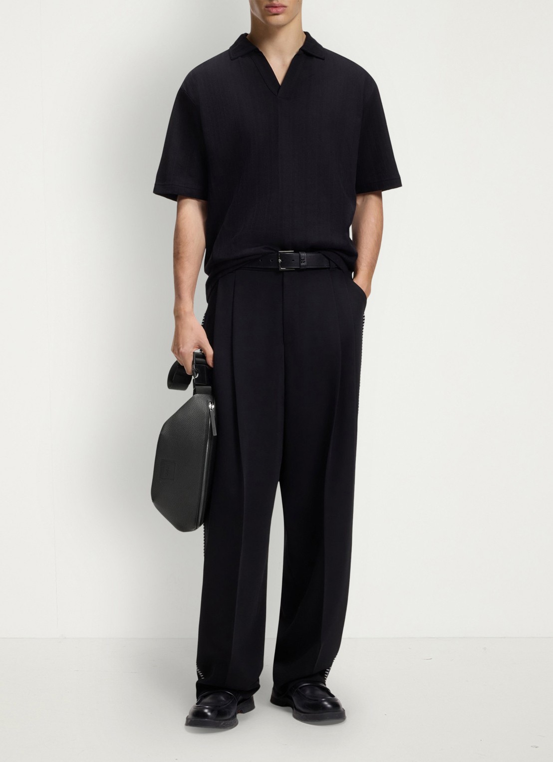HUGO Heuptas met logo - detail 3 black-002 / zwart