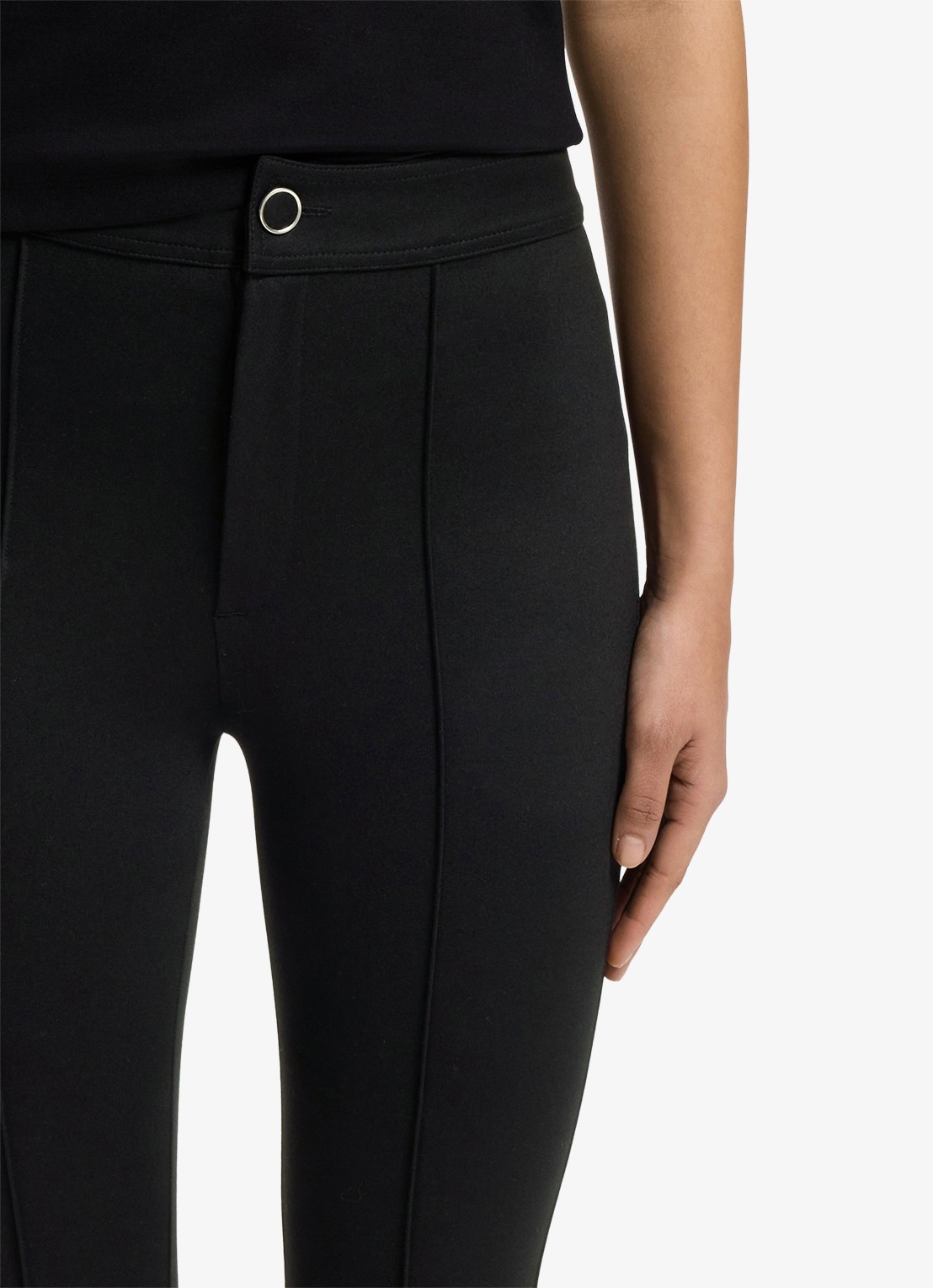 HUGO High waist flared fit pantalon met steekzakken - detail 4 zwart
