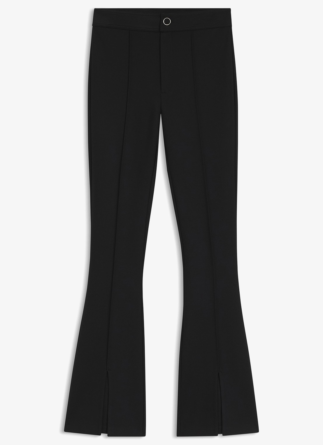 HUGO High waist flared fit pantalon met steekzakken - voorkant zwart