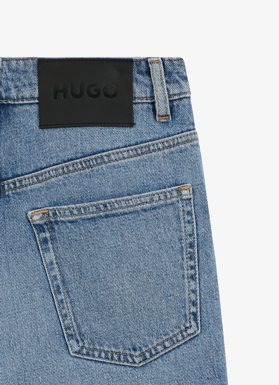 HUGO High waist mom jeans met lichte wassing - detail 5 lichtblauw