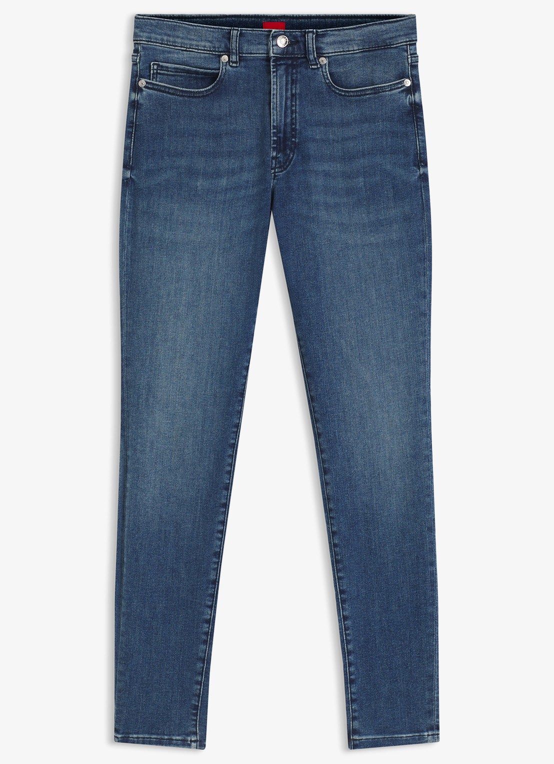 HUGO High waist skinny cropped jeans met medium wassing - voorkant indigo