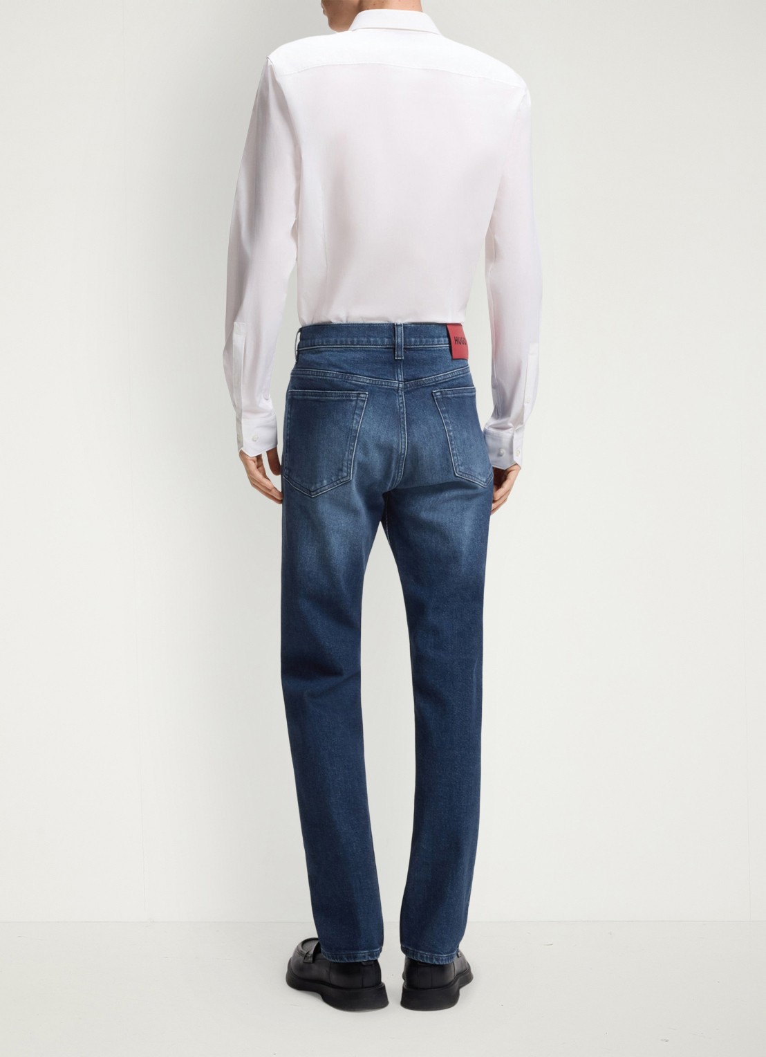 HUGO High waist slim fit jeans in katoenblend - achterkant 3 denim