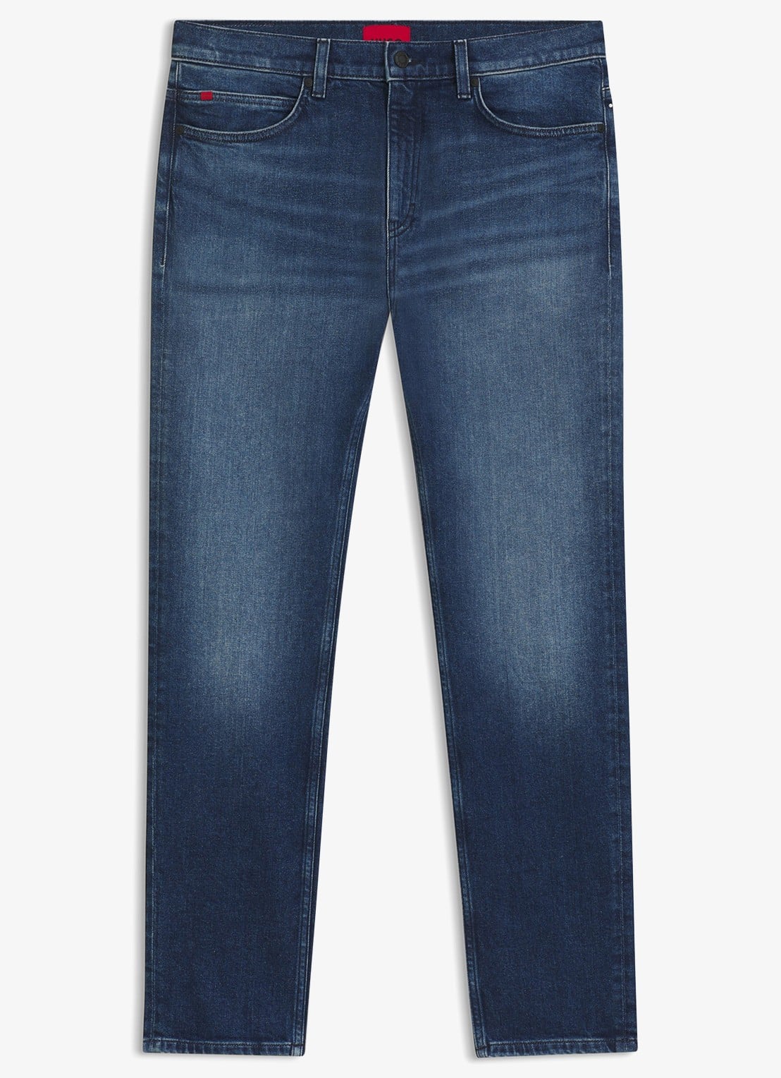 HUGO High waist slim fit jeans in katoenblend - voorkant denim