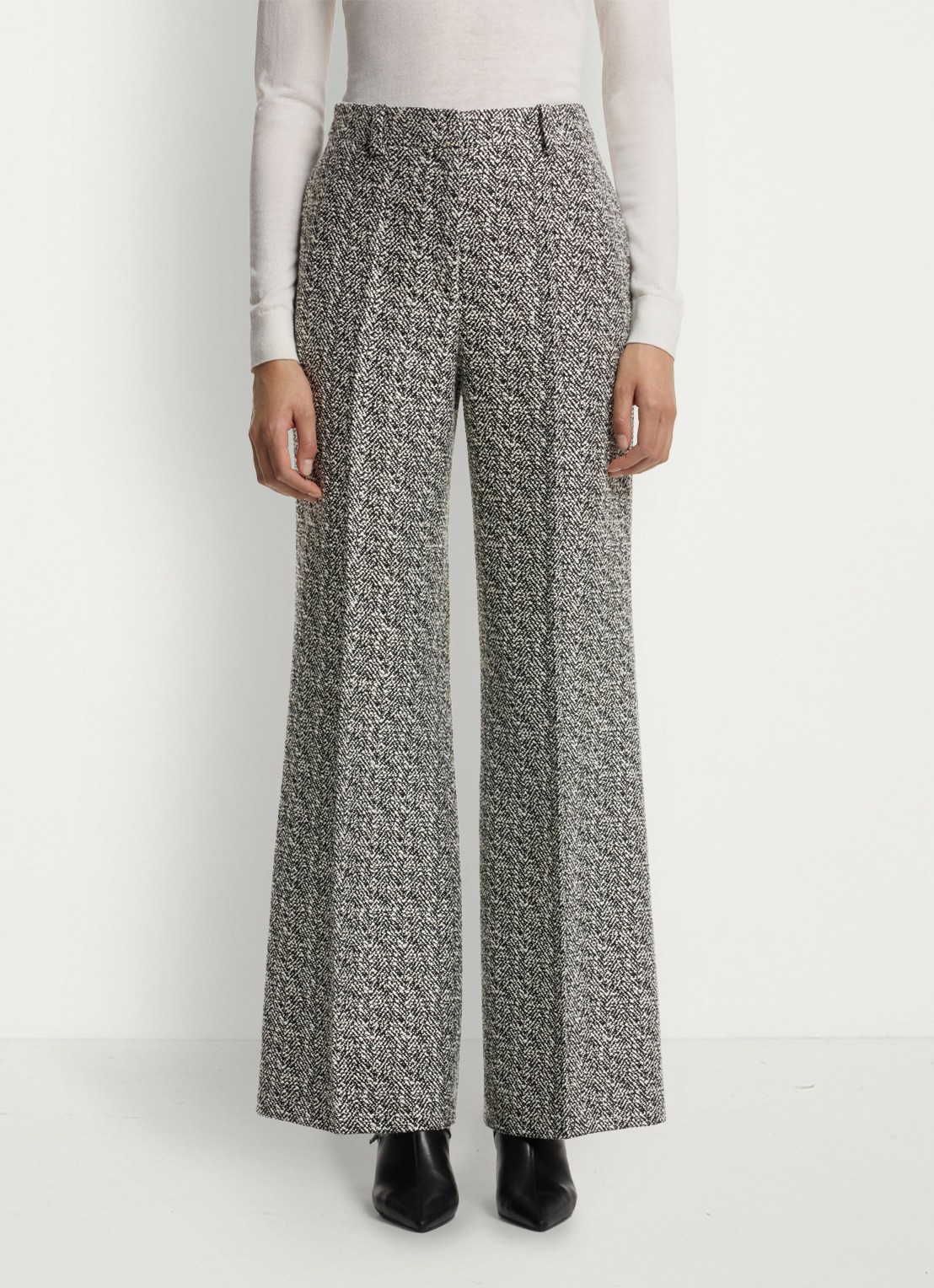 HUGO High waist straight fit pantalon met steekzakken  - detail 4 middengrijs