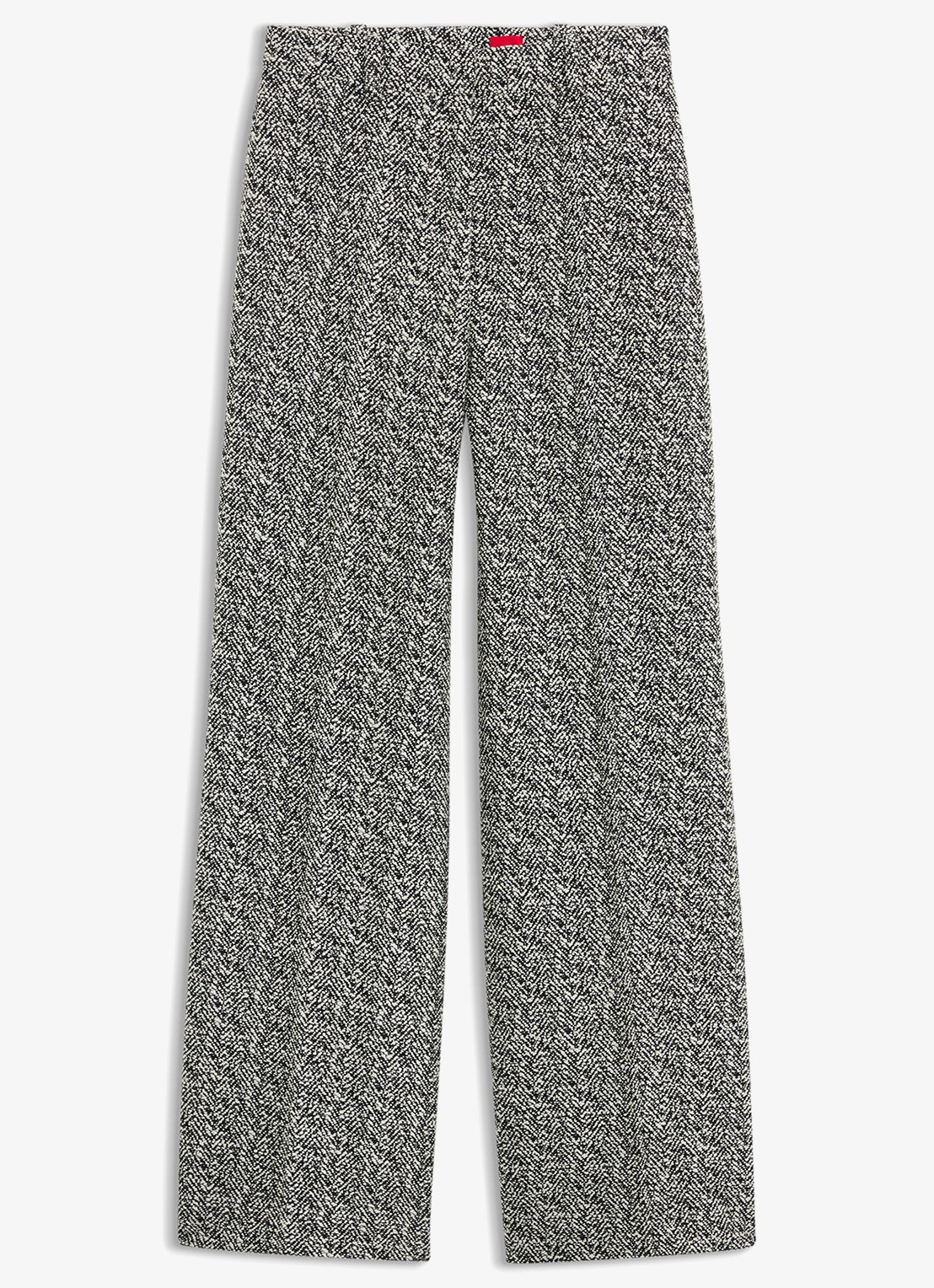 HUGO High waist straight fit pantalon met steekzakken  - voorkant middengrijs