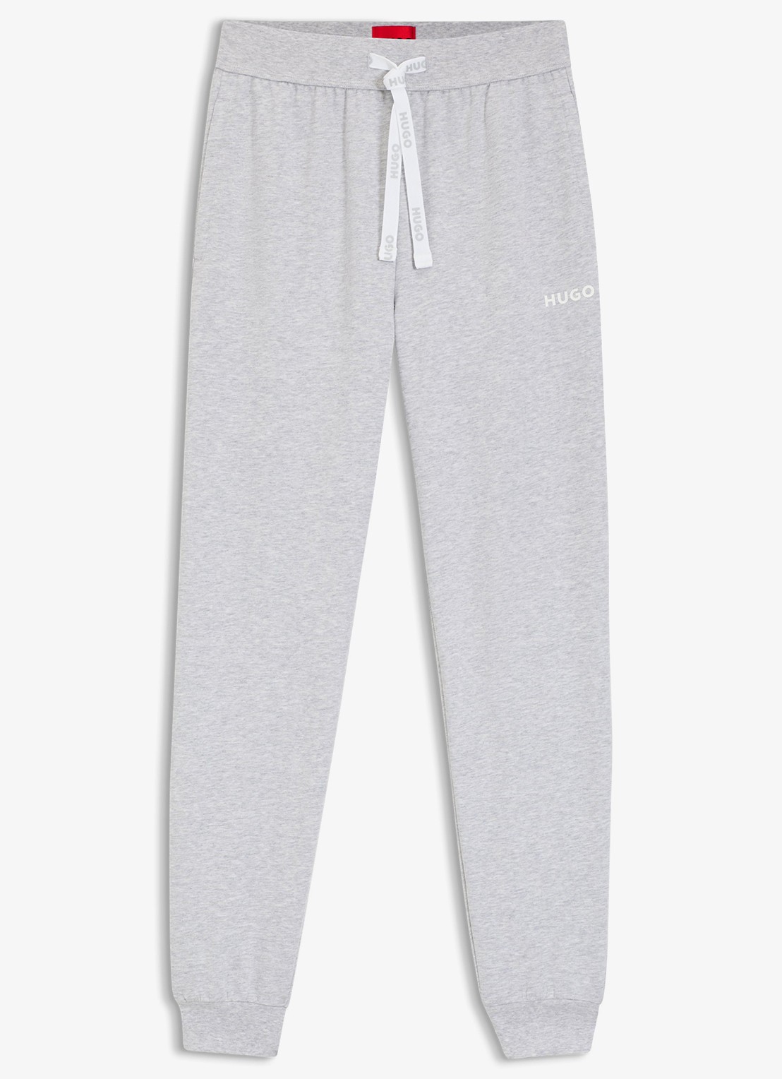 HUGO High waist tapered fit joggingbroek met logo - voorkant 4 grijs