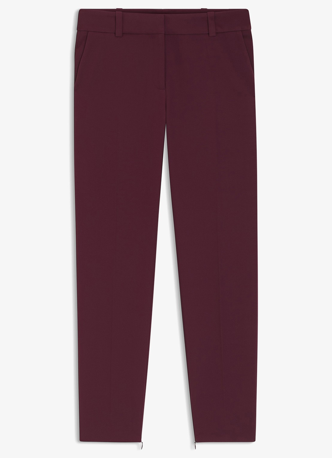 HUGO High waist tapered fit pantalon met logo - voorkant 5 bordeauxrood