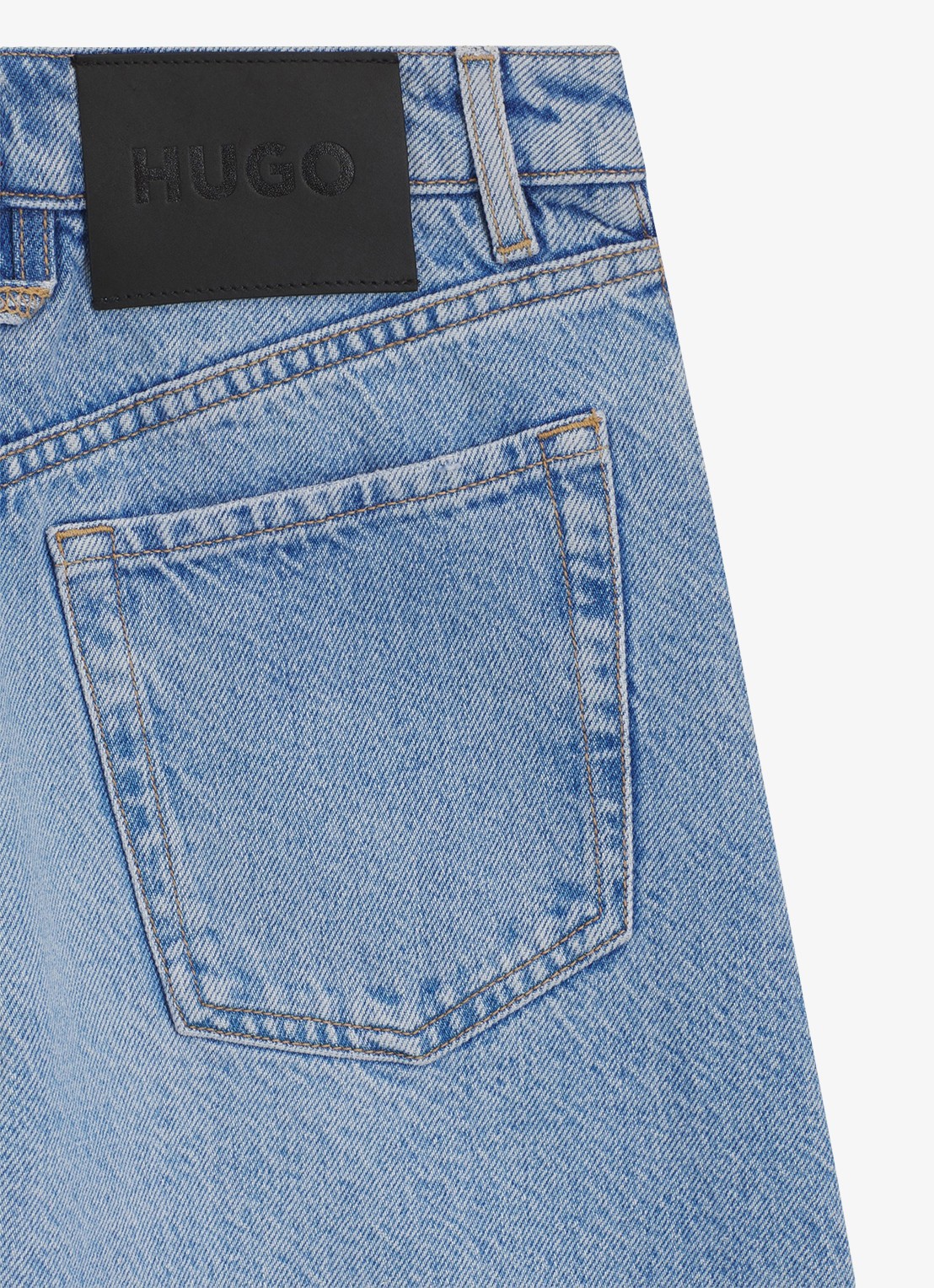 HUGO High waist wide fit korte broek van denim - detail 4 denim