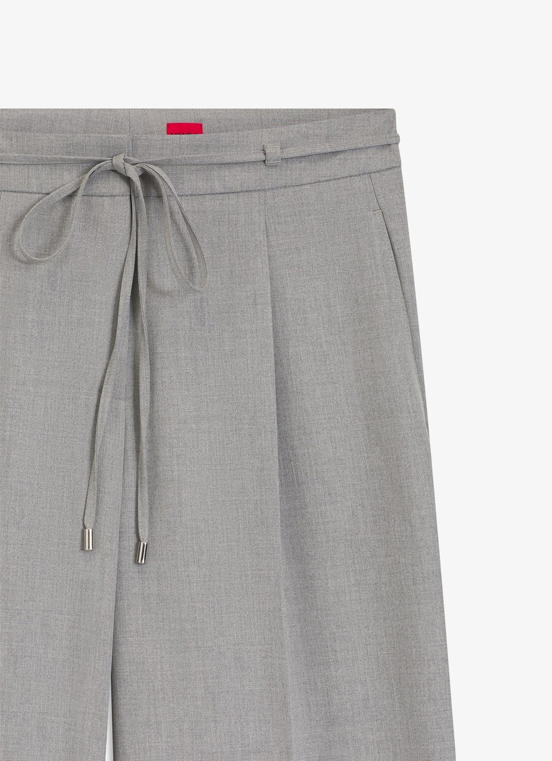 HUGO High waist wide fit pantalon met gemêleerd dessin - detail 5 grijs