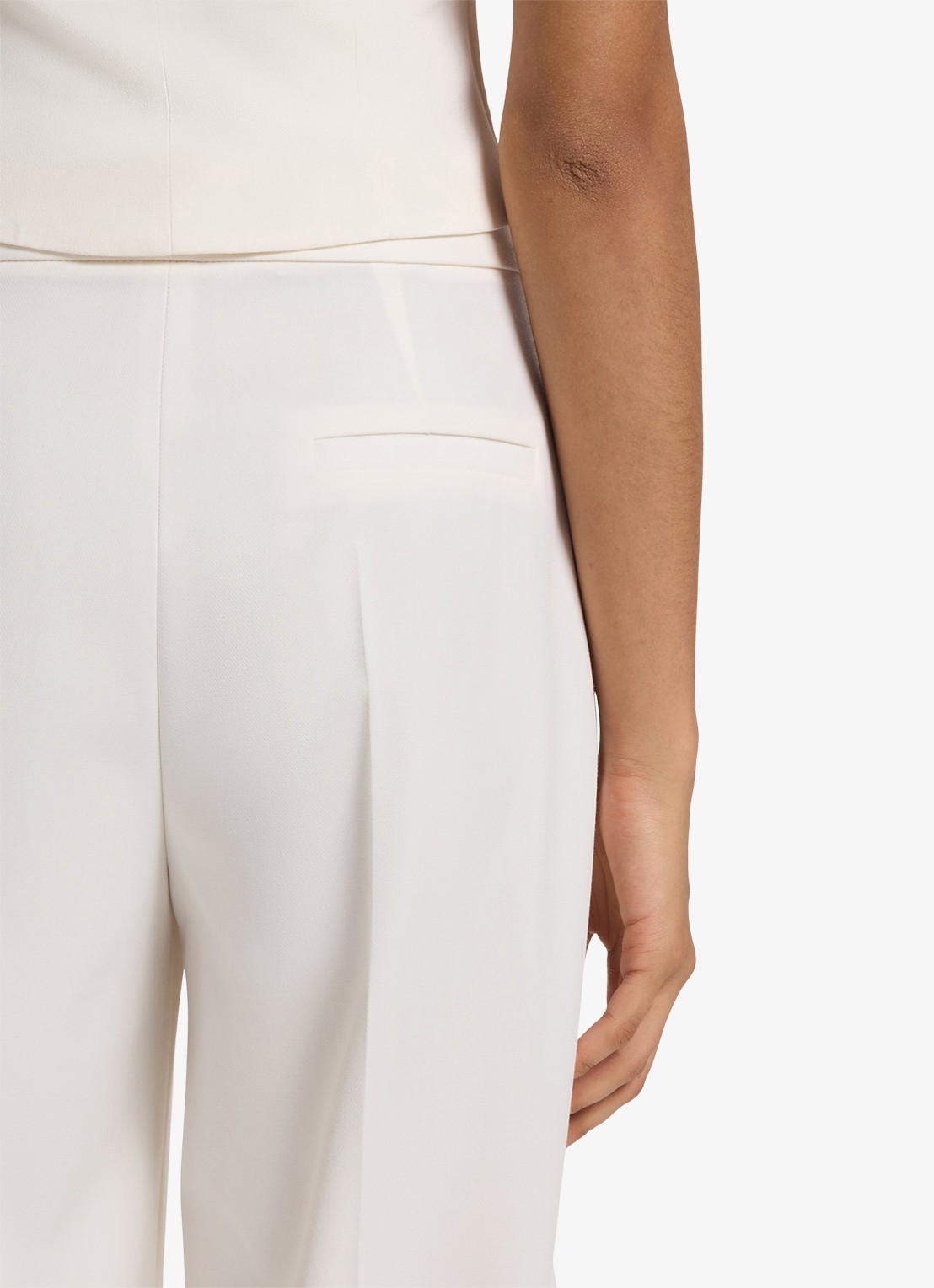 HUGO High waist wide fit pantalon met paspelzak - detail 5 open white-115 / wit