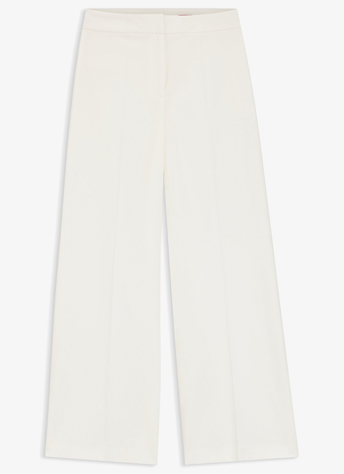 HUGO High waist wide fit pantalon met paspelzak - voorkant 2 open white-115 / wit