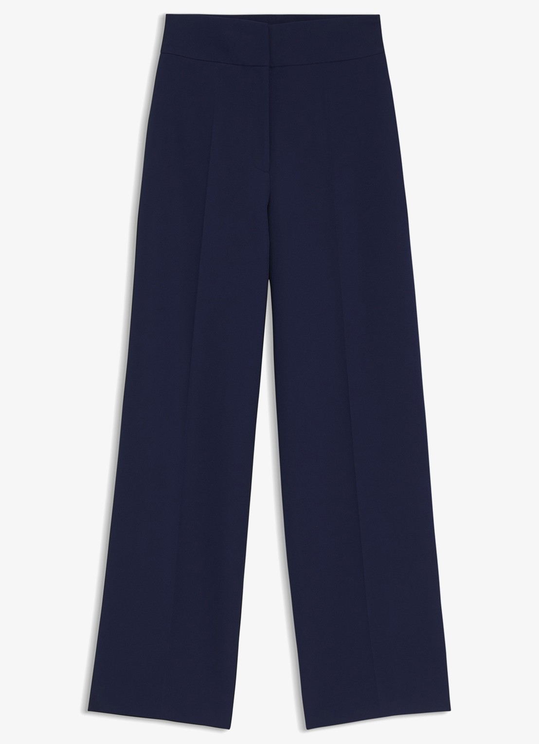 HUGO High waist wide fit pantalon met steekzakken - voorkant donkerblauw