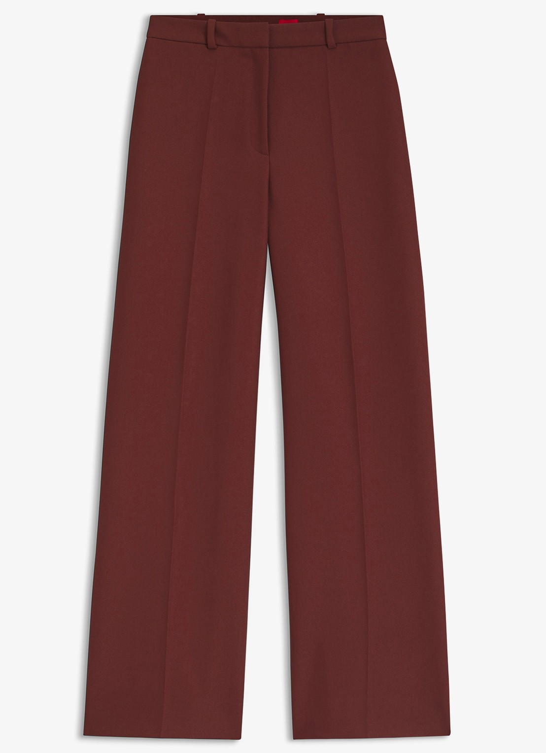 HUGO High waist wide fit pantalon met steekzakken - voorkant 2 bruin